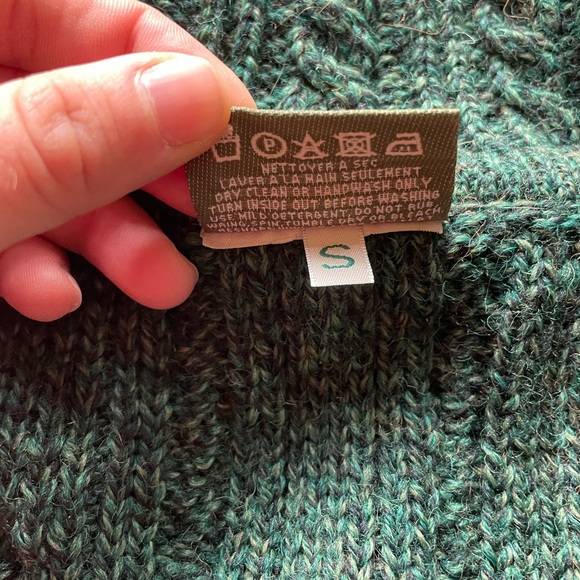 Made in Ireland green wool knit long sweater - Picture 13 of 15